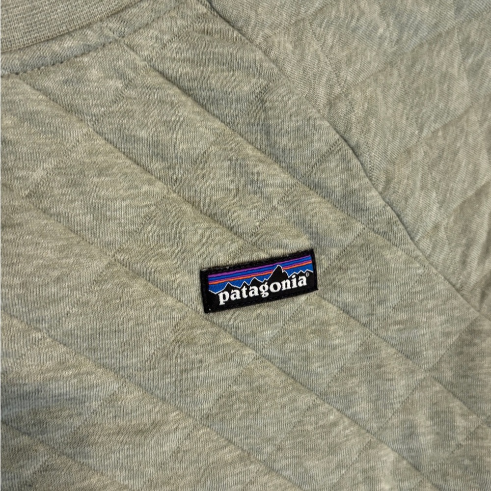 Patagonia Women Quilted Sweatshirt Organic Cotton XS Light green - Picture 6 of 7